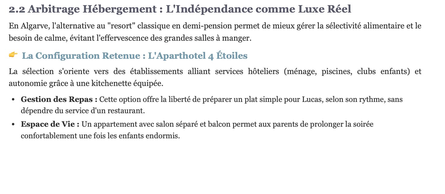 Arbitrage hébergement — aparthotel versus resort